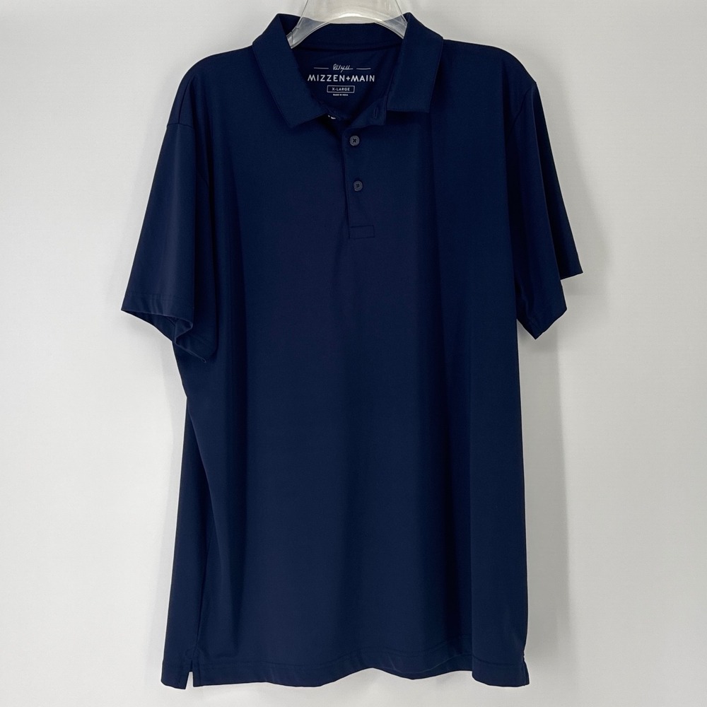 Mizzen+Main Phil Mickelson Polo Mens XL Navy Blue Performance Golf Shirt